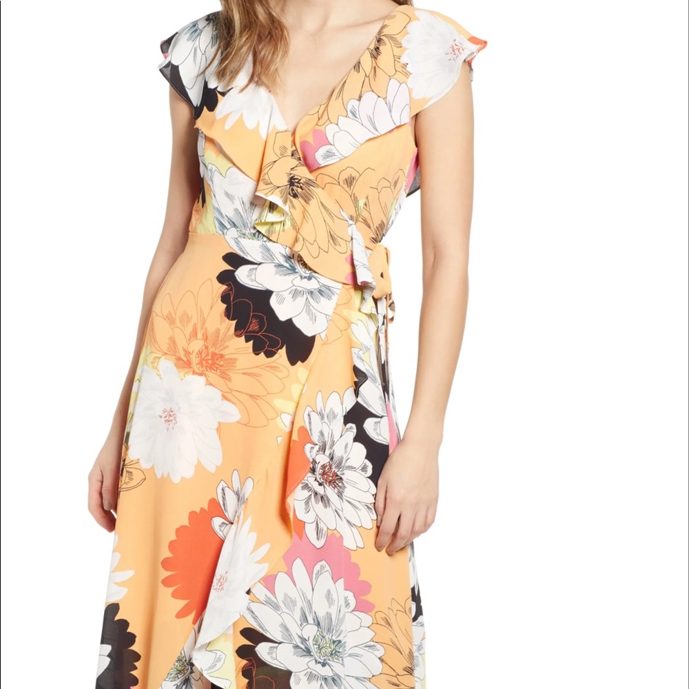 Leith ruffle wrap maxi dress